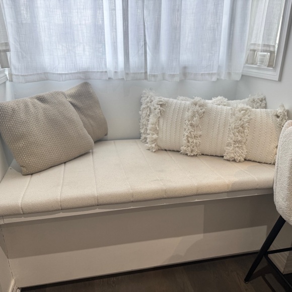 Simons Cream Textured Fringe Decorative Pillows – Set of 2 – Boho Neutral - Picture 5 of 7